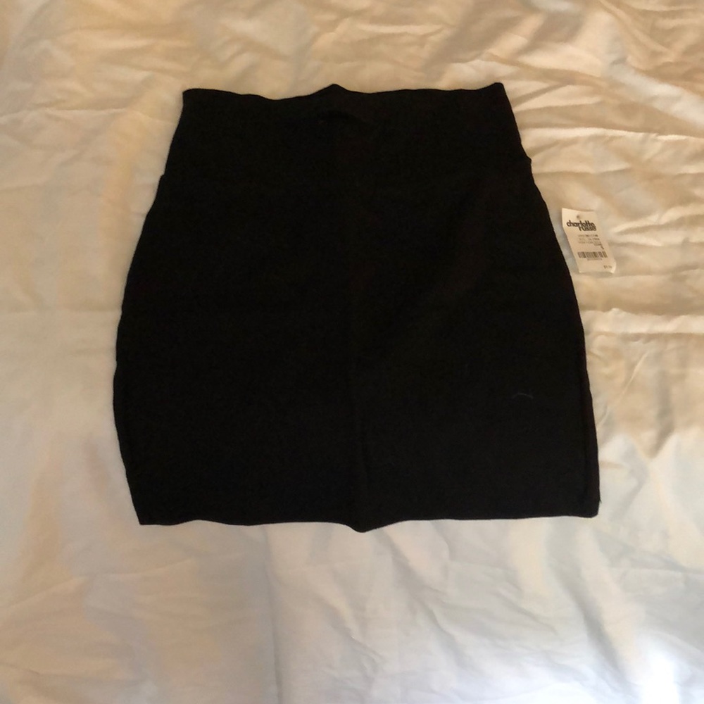 Black bodycon mini skirt